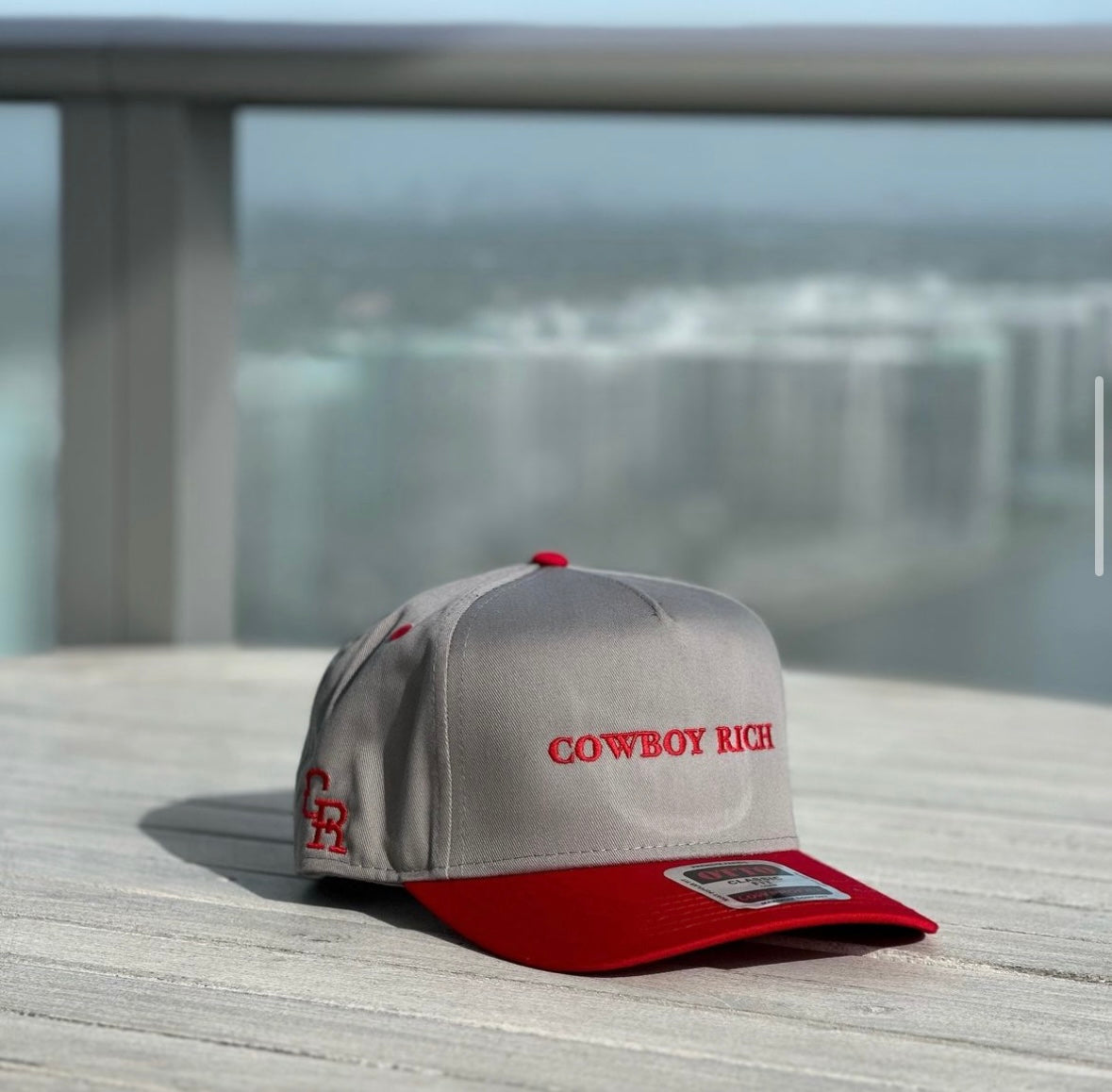 Cowboy Rich Hat- Grey/Red